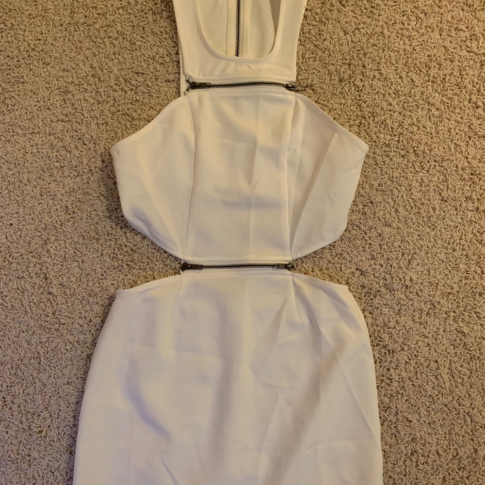 Tobi White Zippered Bodycon Dress